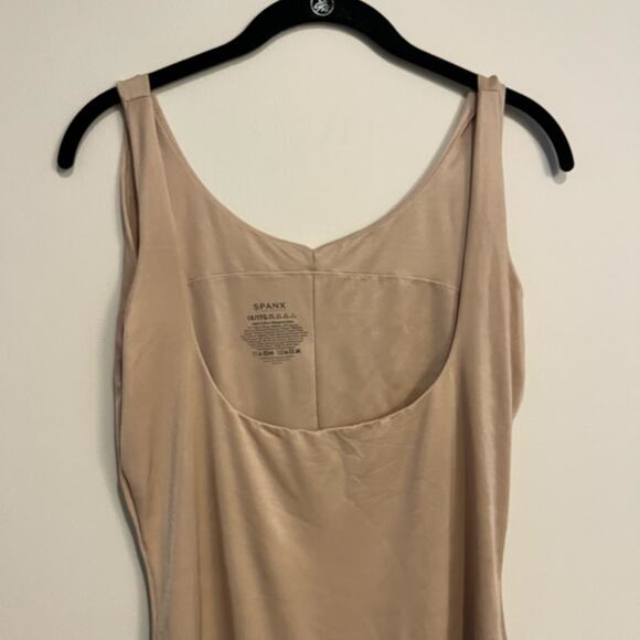 Spanx Bodysuit Power Conceal-Her Mid-Thigh Open Bust Beige Plus Size 1X - Picture 3 of 5